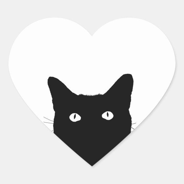 I See Cat Click to Select Your Colour Decor Heart Sticker (Front)