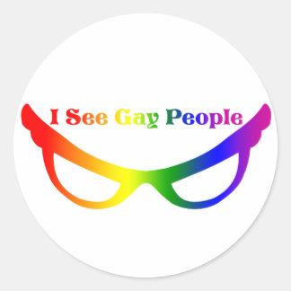 I see Gay People Classic Round Sticker