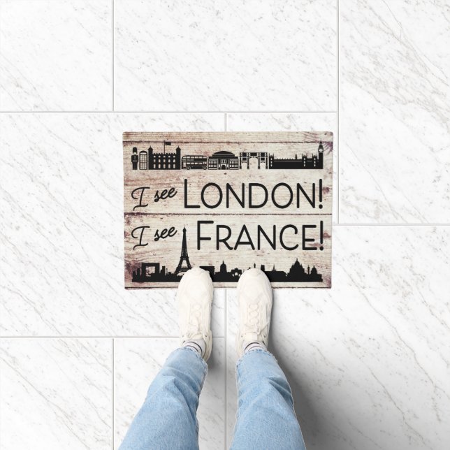 I See London I see France Faux Wood Finish Doormat (Indoor)