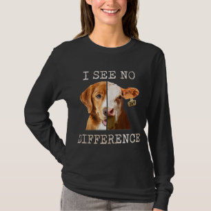 I See No Difference Vegetarian Vegan Cow And Dog L T-Shirt