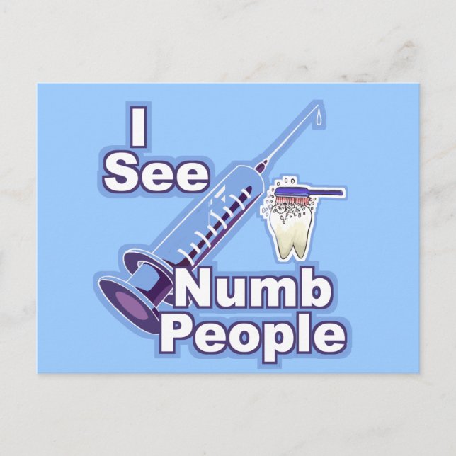 I See Numb People Postcard (Front)