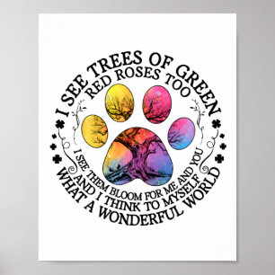 I See Trees Green Red Roses Wonderful World Earth Poster