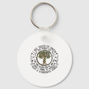 I See Trees Green Roses Colorful Dna 2022 Earth Da Keychain