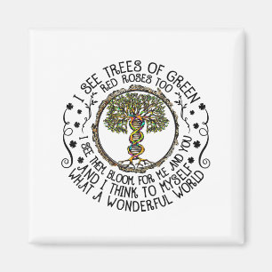 I See Trees Green Roses Colorful Dna 2022 Earth Da Magnet
