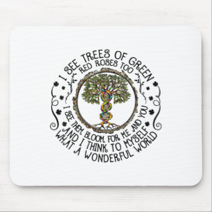 I See Trees Green Roses Colorful Dna 2022 Earth Da Mouse Pad
