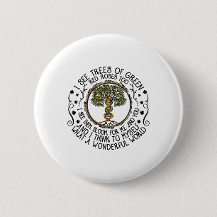 I See Trees Green Roses Colourful Dna Earth Day 2 Inch Round Button