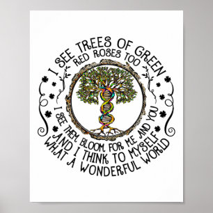I See Trees Green Roses Colourful Dna Earth Day Poster
