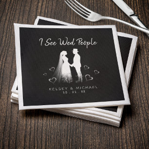 I See Wed People Gothic Ghost Halloween Wedding Napkin