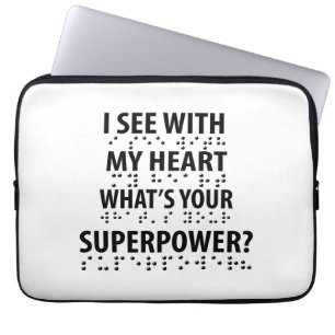 I See With My Heart - Blindness Braille Laptop Sleeve