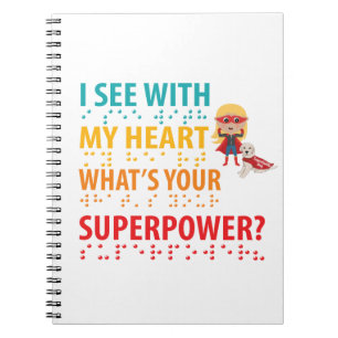 I See With My Heart Girl - Blindness Braille Notebook