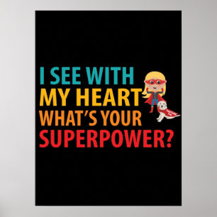 I See With My Heart Girl - Blindness Braille Poster