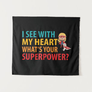 I See With My Heart Girl - Blindness Braille Tapestry