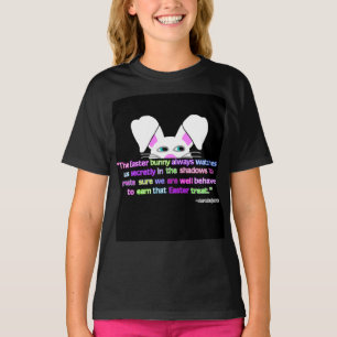 I See You, Easter Bunny Girls Black Basic T Shirt