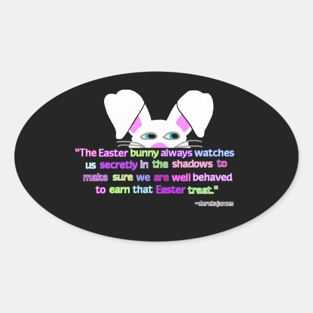 I See You, Easter Bunny Oval Sticker (Front)