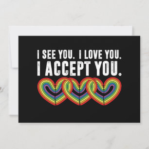 I See You I Love U I Accept You Rainbow LGBTQ Invitation