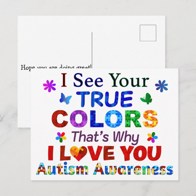 I See Your TRUE COLORS Postcard (Front/Back)