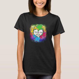 I See Your True Colors Puzzle World Autism Awarene T-Shirt