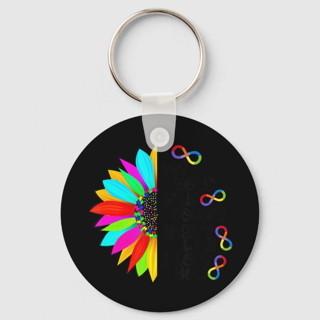 I See Your True Colour Infinity Rainbow Neurodiver Keychain (Front)