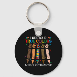 I See Your True Colours Autism Black History Melan Keychain