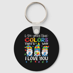 I See Your True Colours Gnomes Autism Awareness Sp Keychain