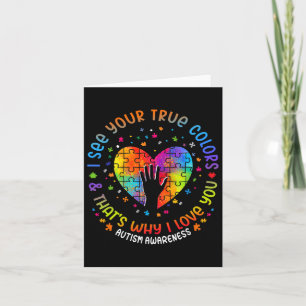 I See Your True Colours Puzzle World Autism Awaren Card