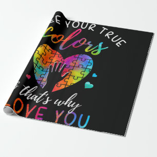 I See Your True Colours, Puzzle World Autism Wrapping Paper