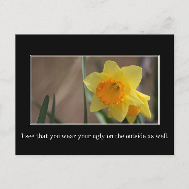 I see your ugly is both inside and outside postcard (Front)