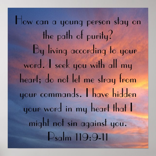 I seek you with all my heart bible verse poster (Front)