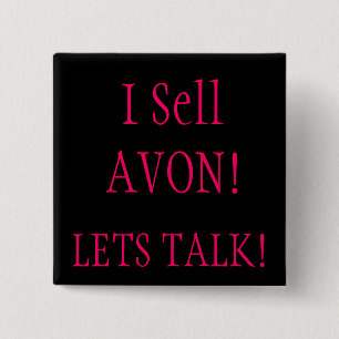 I Sell AVON!, LETS TALK! 2 Inch Square Button