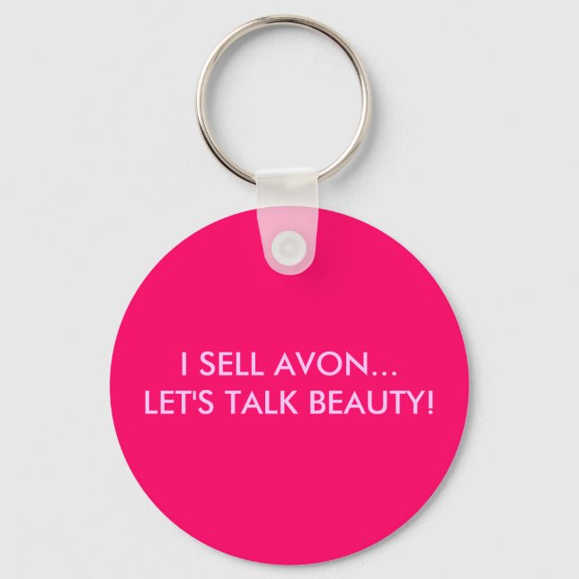 I SELL AVON... LET'S TALK BEAUTY! KEYCHAIN (Front)