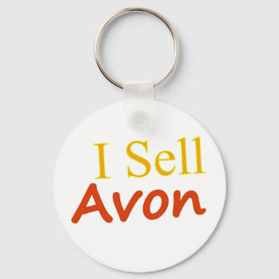 I-Sell-Avon-White Background Keychain