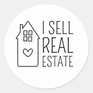 I Sell Real Estate Promotional House Classic Round Sticker