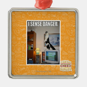 I sense danger metal ornament