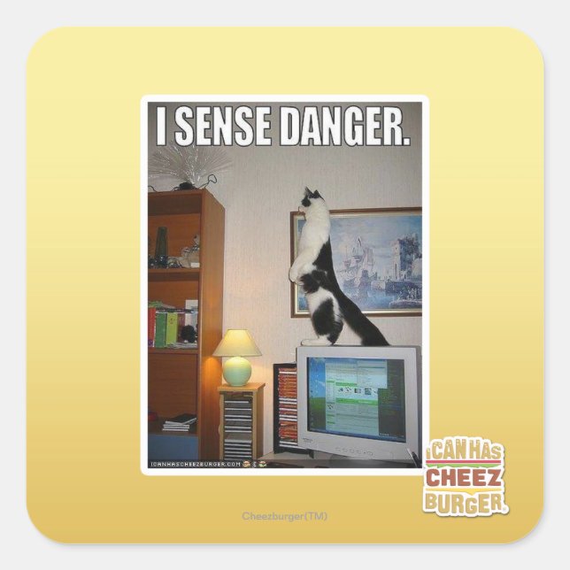 I sense danger square sticker (Front)