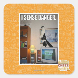 I sense danger square sticker
