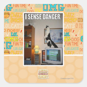 I sense danger square sticker