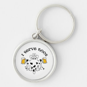 I serve Boos! Bartender spooky Keychain