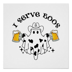 I serve Boos! Bartender spooky Poster