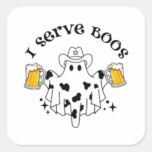 I serve Boos! Bartender spooky Square Sticker