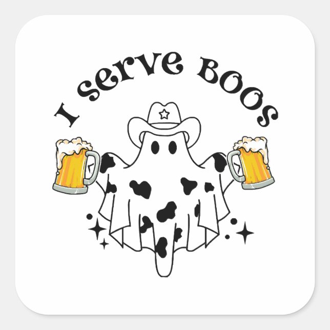I serve Boos! Bartender spooky  Square Sticker (Front)