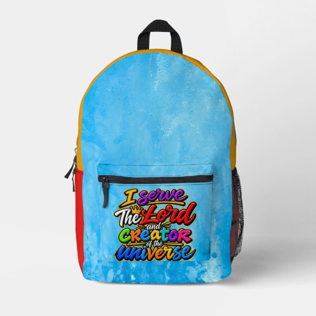 I serve The Creator  Printed Backpack (Front)