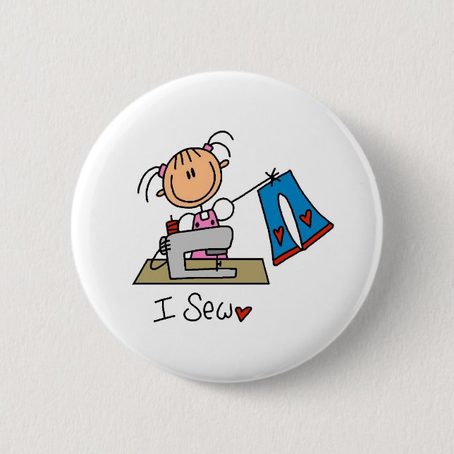 I Sew 2 Inch Round Button (Front)