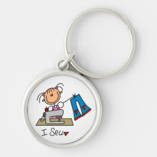 I Sew T-shirts and Gifts Keychain