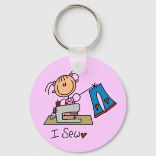 I Sew T-shirts and Gifts Keychain