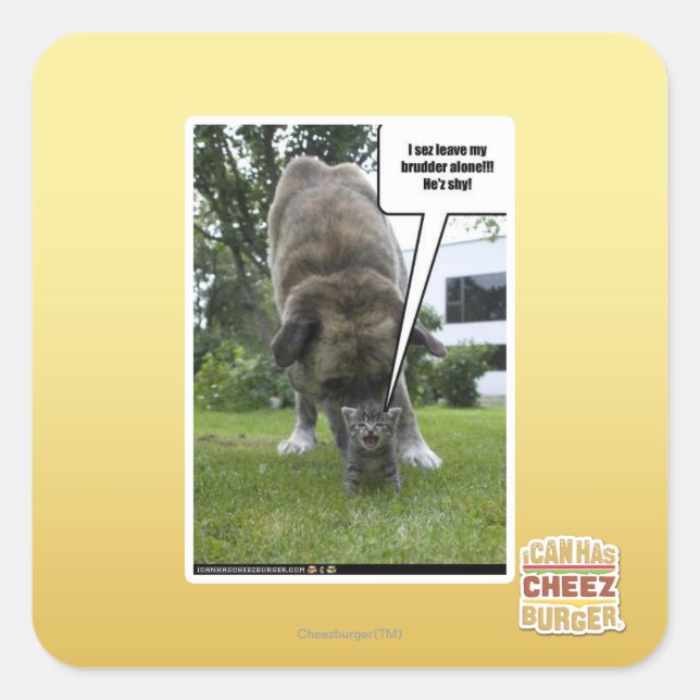 I sez leave my brudder alone square sticker (Front)