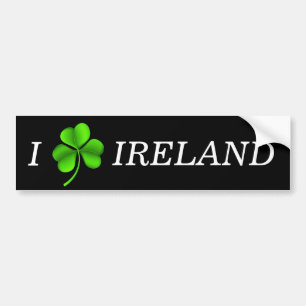 I Shamrock Ireland wt bscn Bumper Sticker