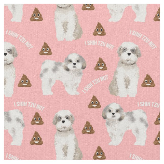 i shih tzu not pink fabric (Close Up)