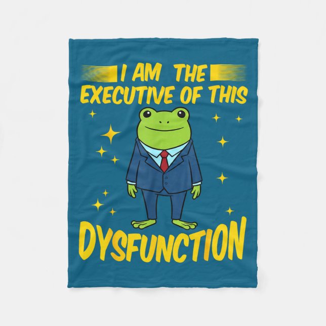 I Shirt Am Executive Dysfunction Frog Meme Fleece Blanket (Front)