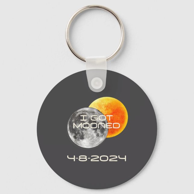 I Shirt Solar Eclipse Got Mooned Got Keychain (Front)