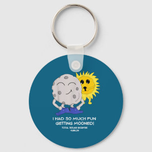 I Shirt Total Solar Eclipse Got Mooned Keychain